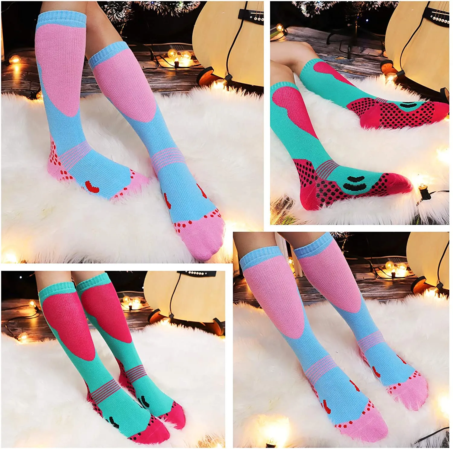 2 Pair Warm Long Knee High Winter Socks