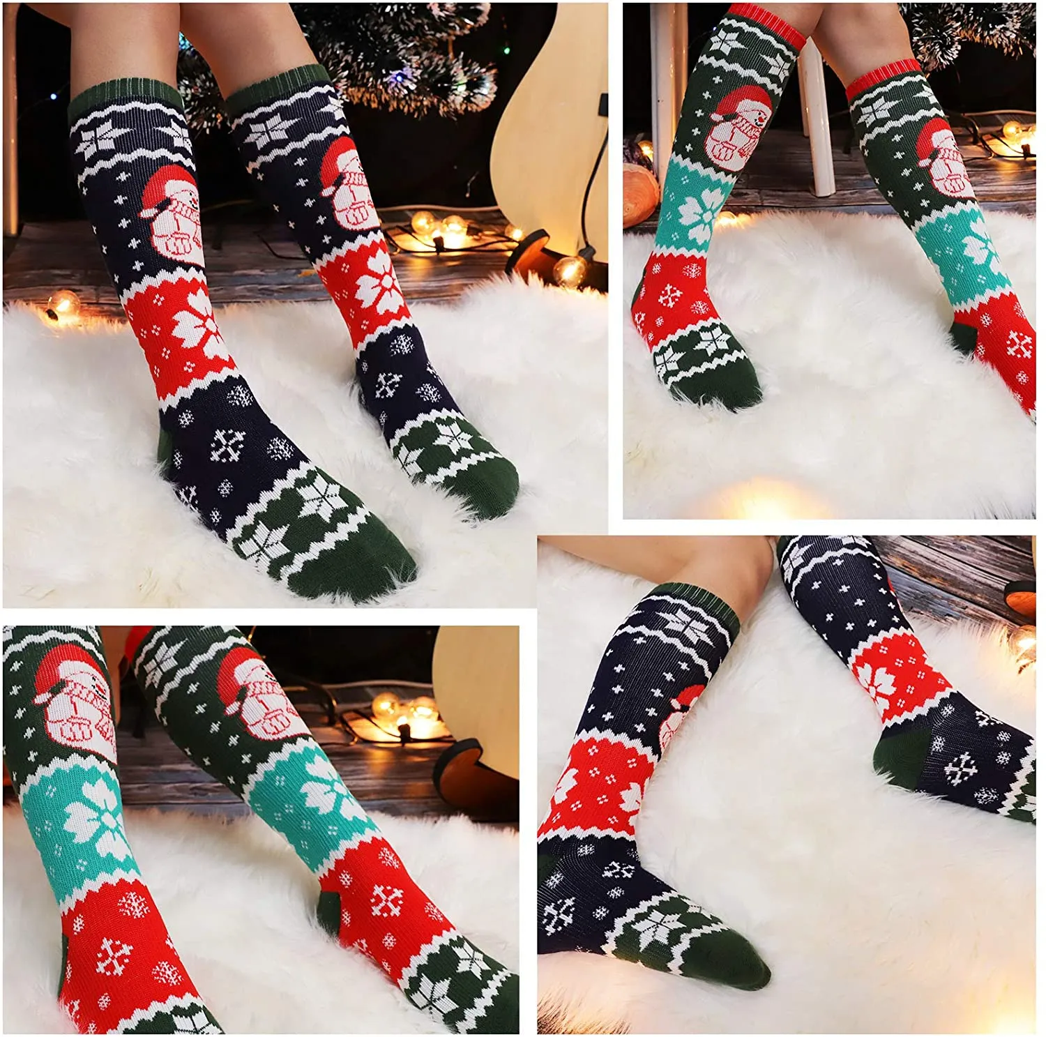 2 Pair Warm Long Knee High Winter Socks