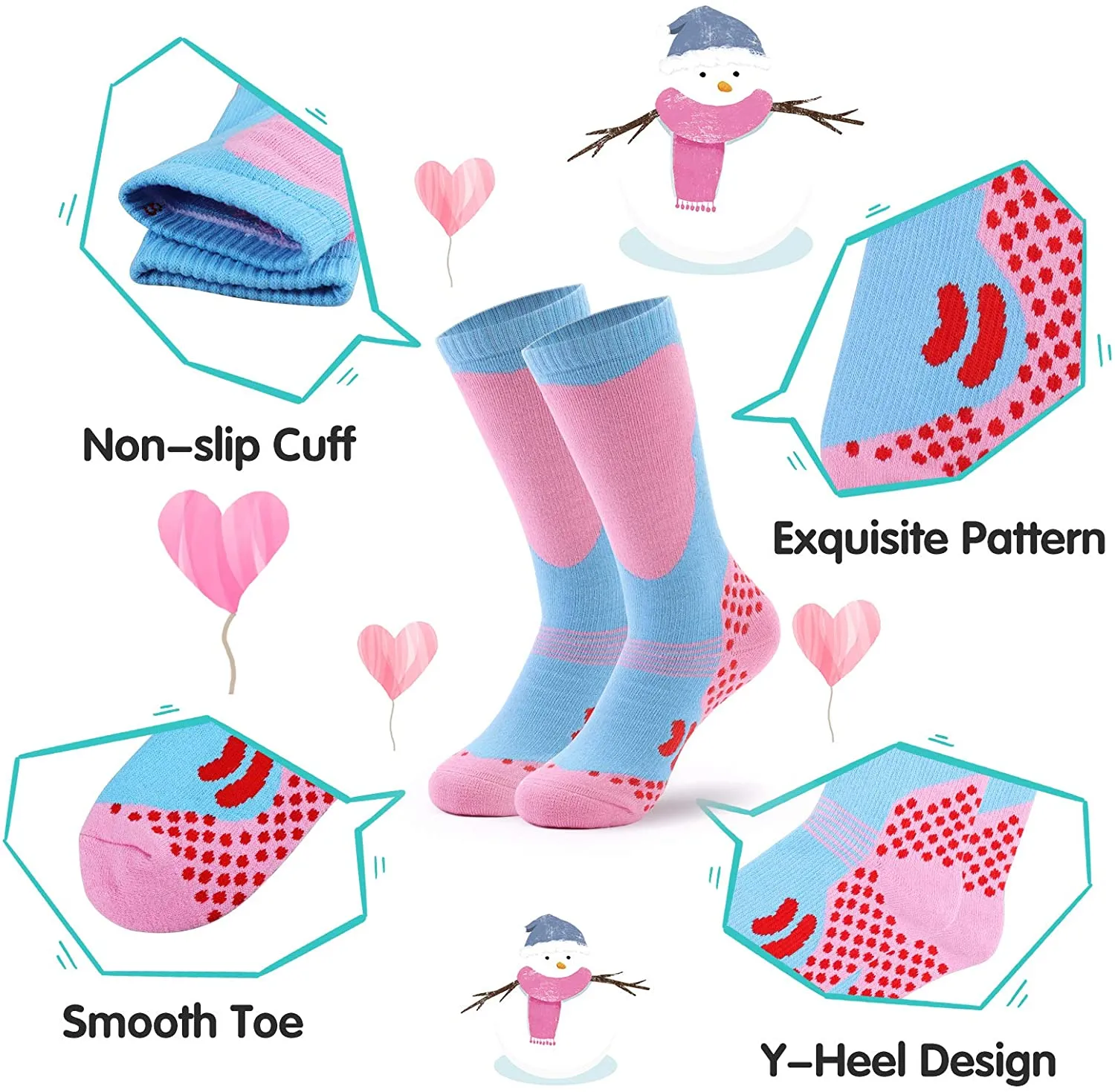 2 Pair Warm Long Knee High Winter Socks