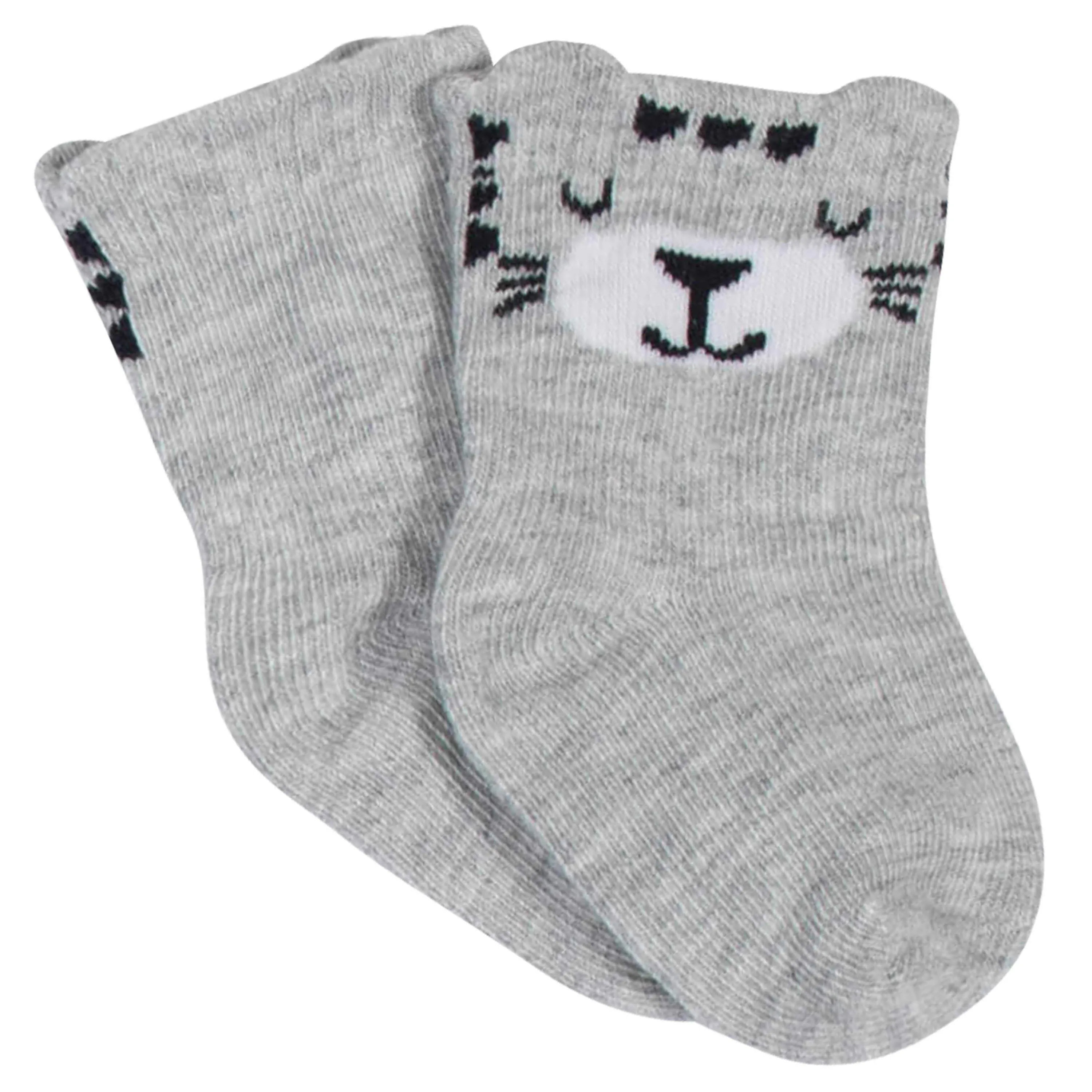 8-Pack Baby Boys' Wild Animals Wiggle-Proof® Jersey Crew Socks