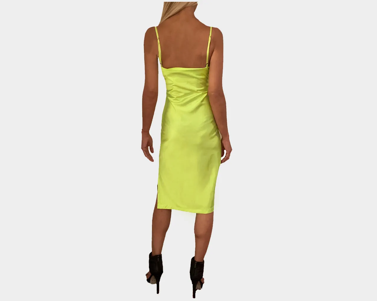 88 Limoncello Mid-Length Maxi Silk-like Dress - The Bel Air