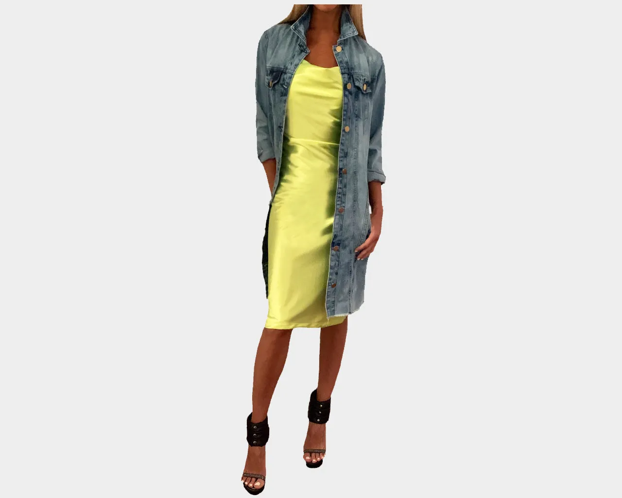 88 Limoncello Mid-Length Maxi Silk-like Dress - The Bel Air