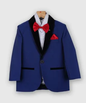 A Classic Blue Coat Suit Set for Evening Party