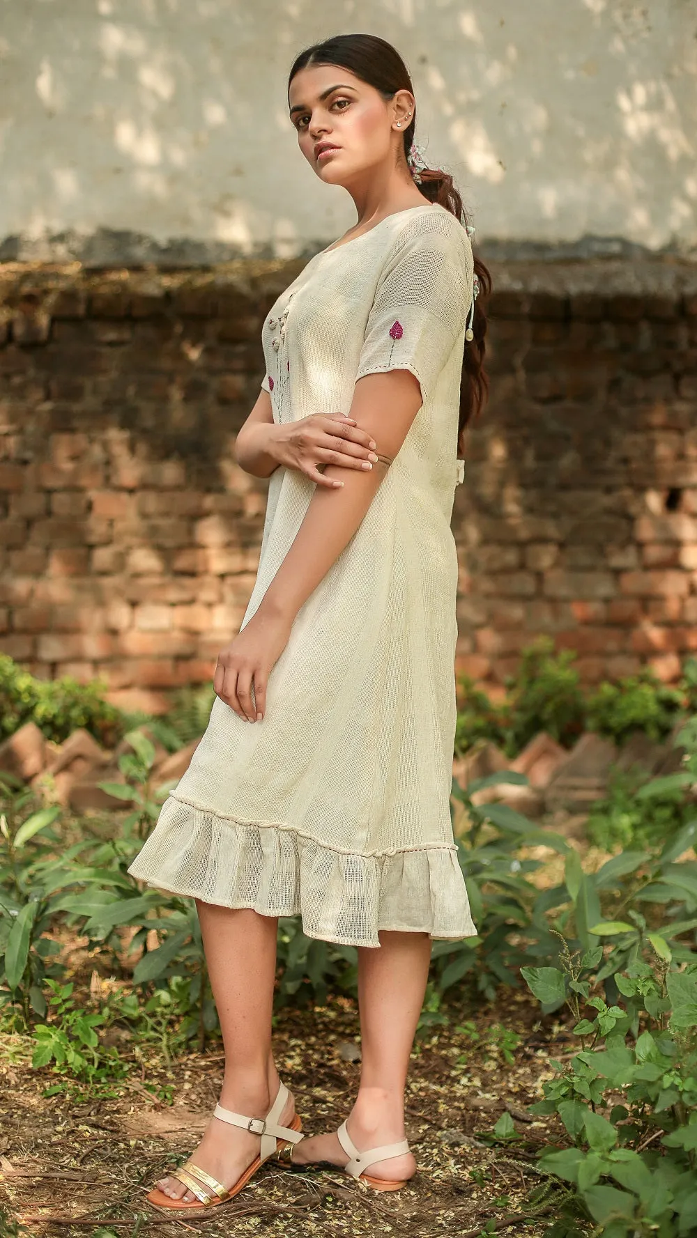 A line frill dress