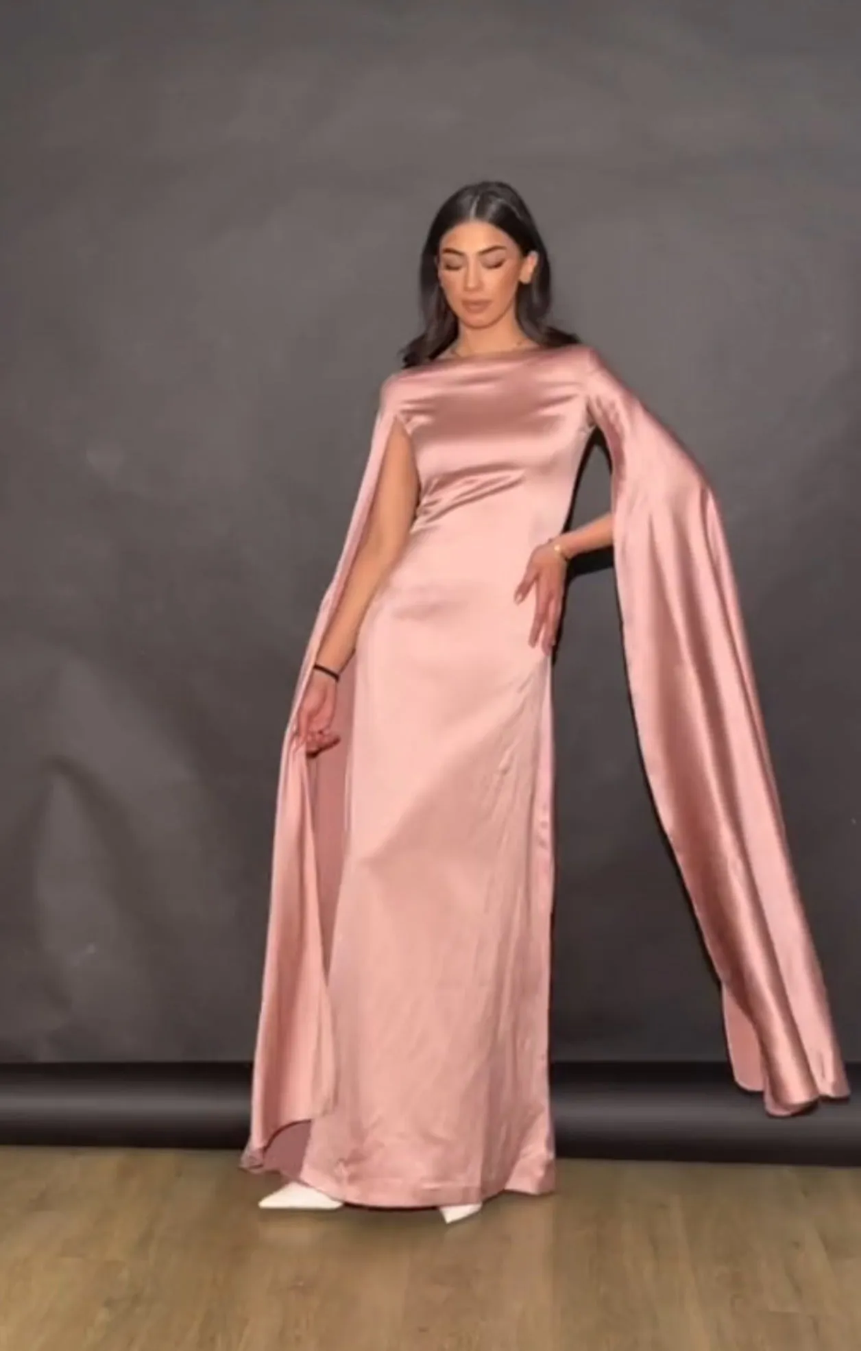 Adoore - Pure Satin Silk Long Dress