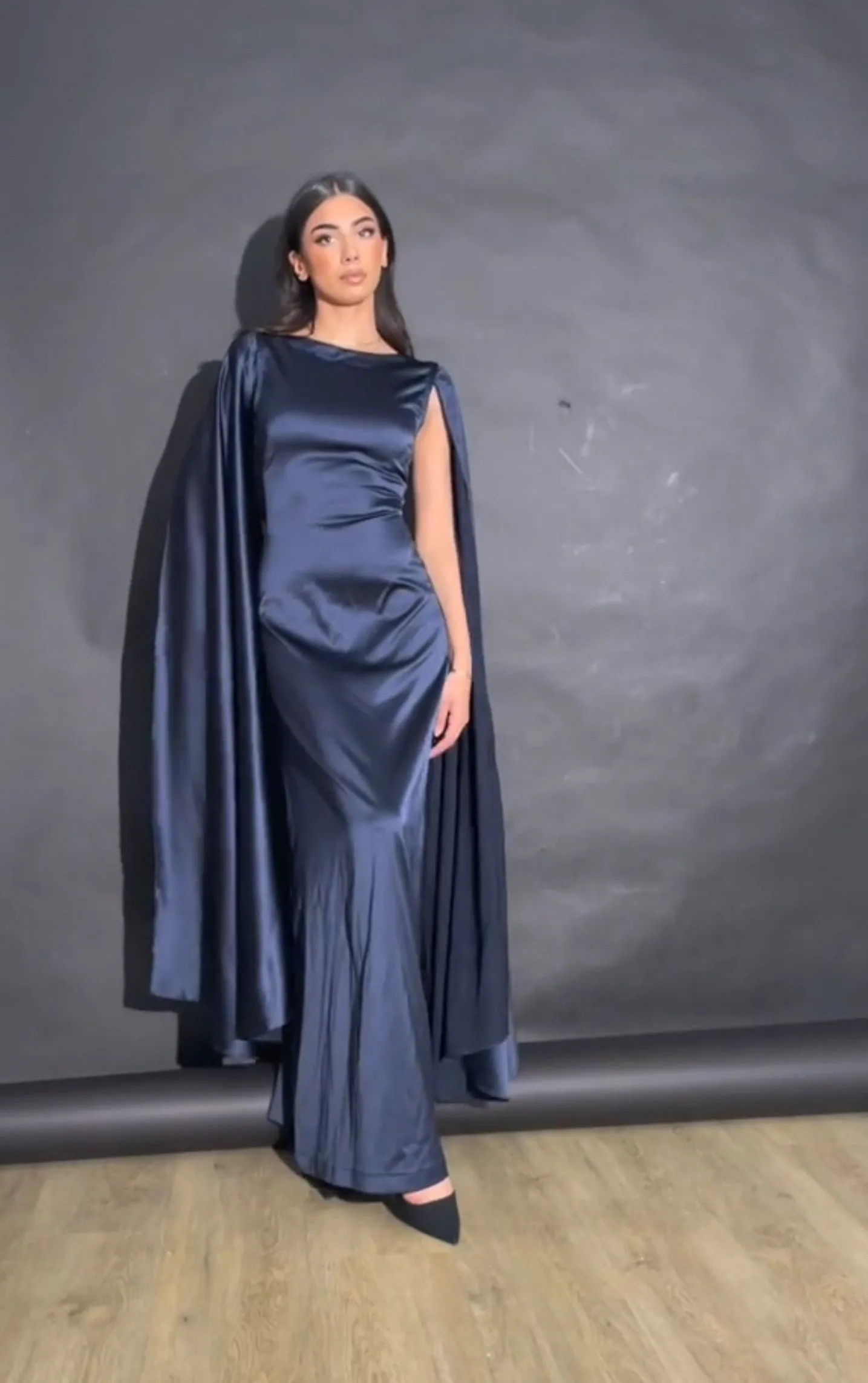 Adoore - Pure Satin Silk Long Dress