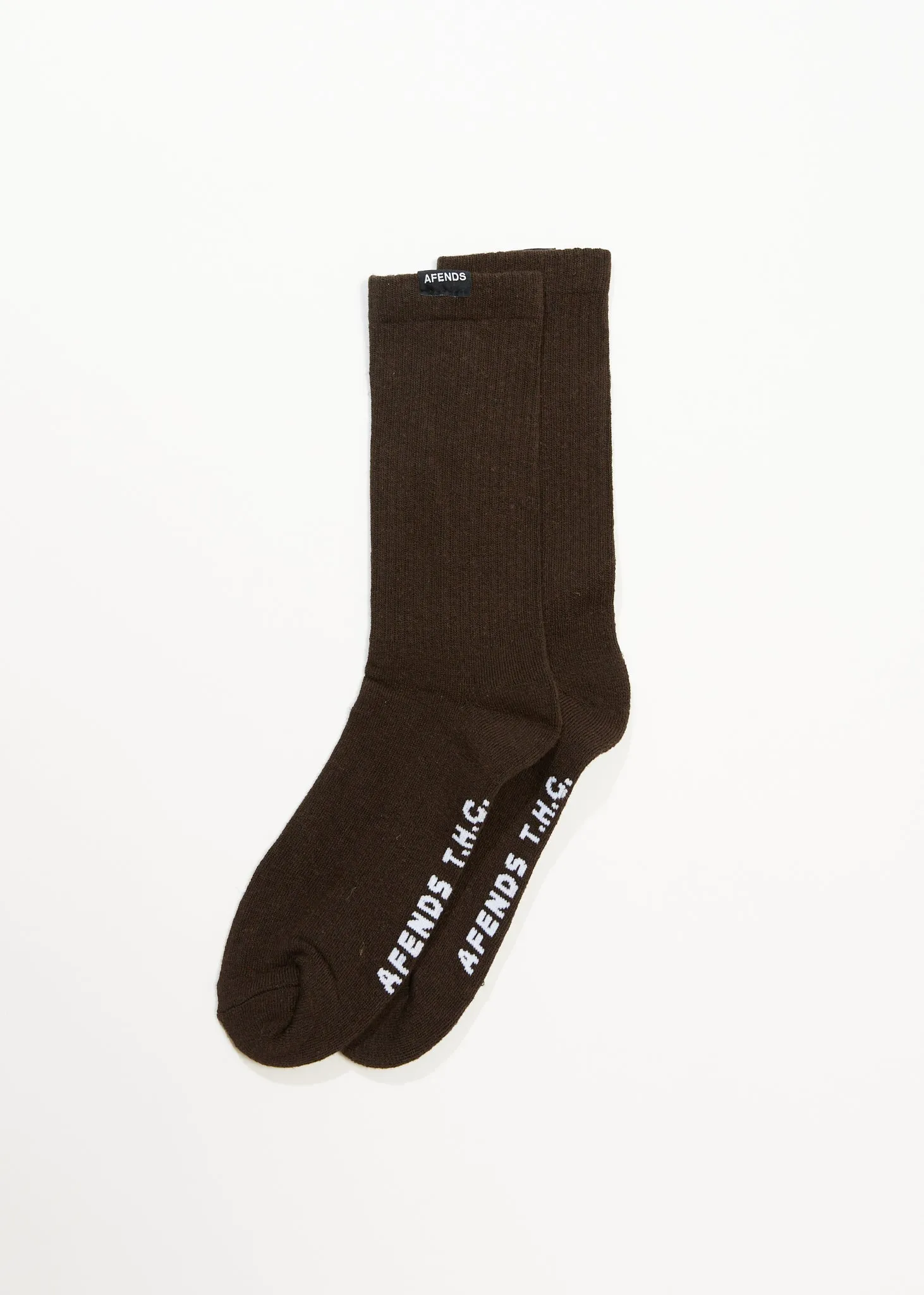 AFENDS Unisex Everyday - Ribbed Crew Socks - Earth