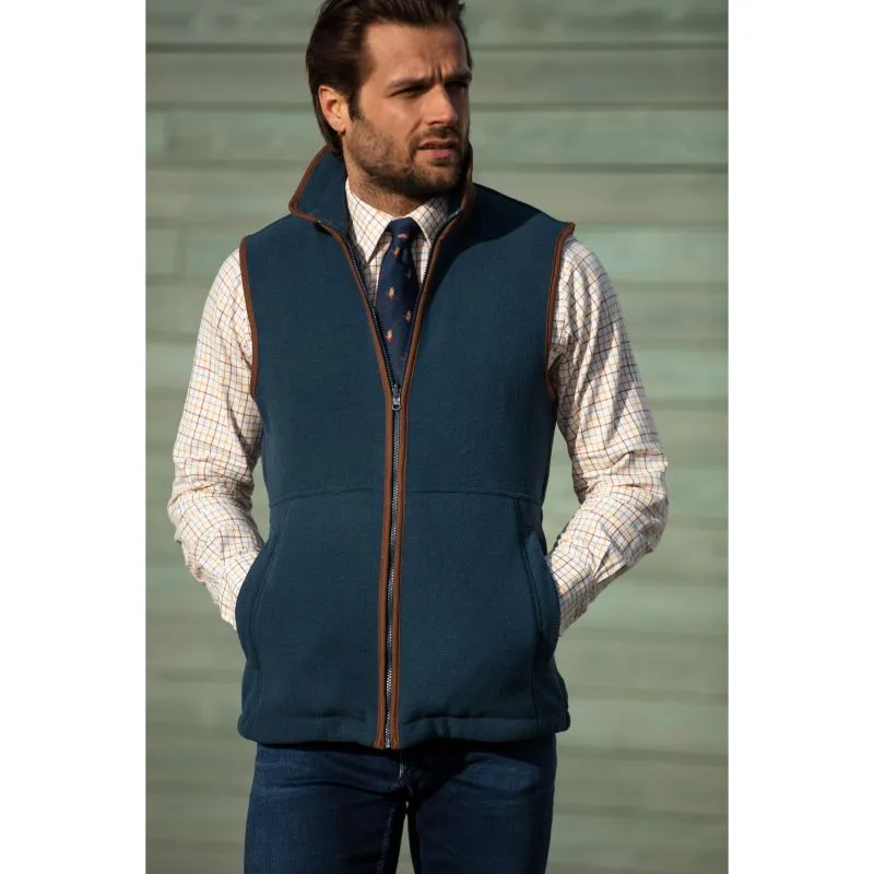 Alan Paine Aylsham Mens Fleece Waistcoat - Blue Steel