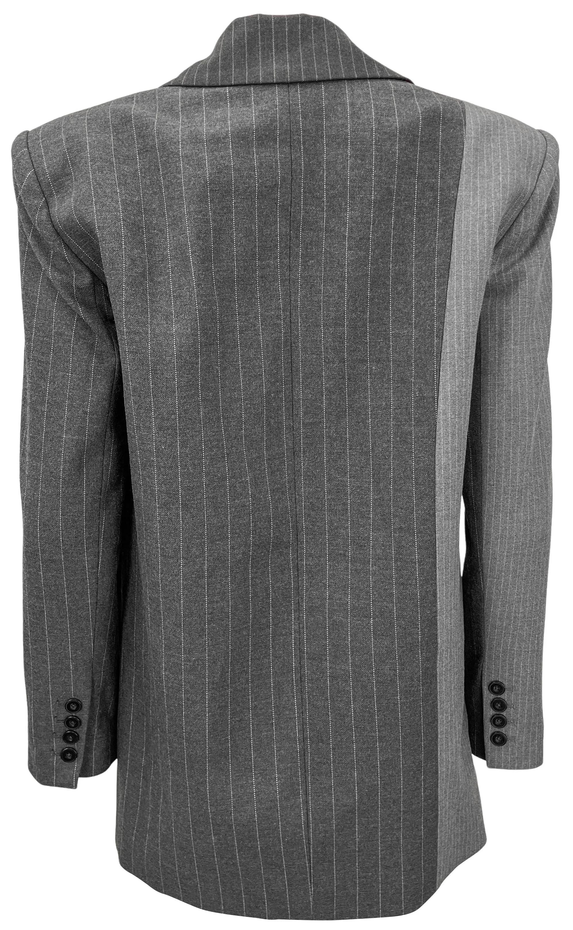 alice   olivia Colley Blazer in Grey & Charcoal Pinstripe