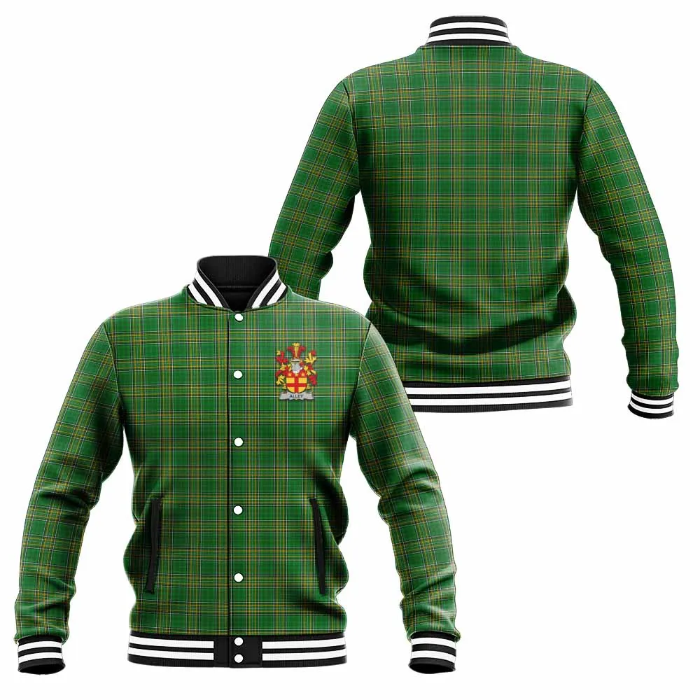 Alley Irish Clan Tartan Baseball Jacket with Coat of Arms