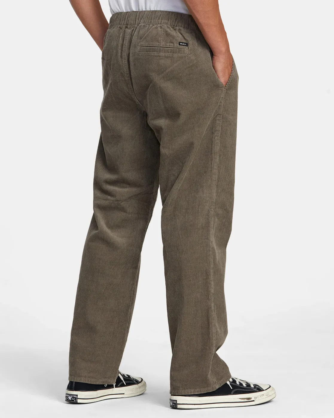 Americana Elastic Waist Cord Pants - Mushroom