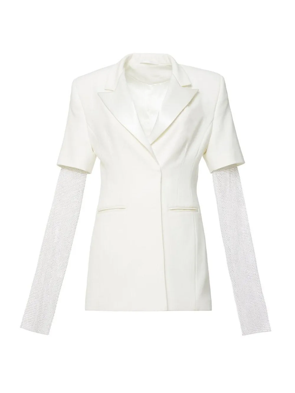 ANGA Crystallized Sleeves Blazer Dress