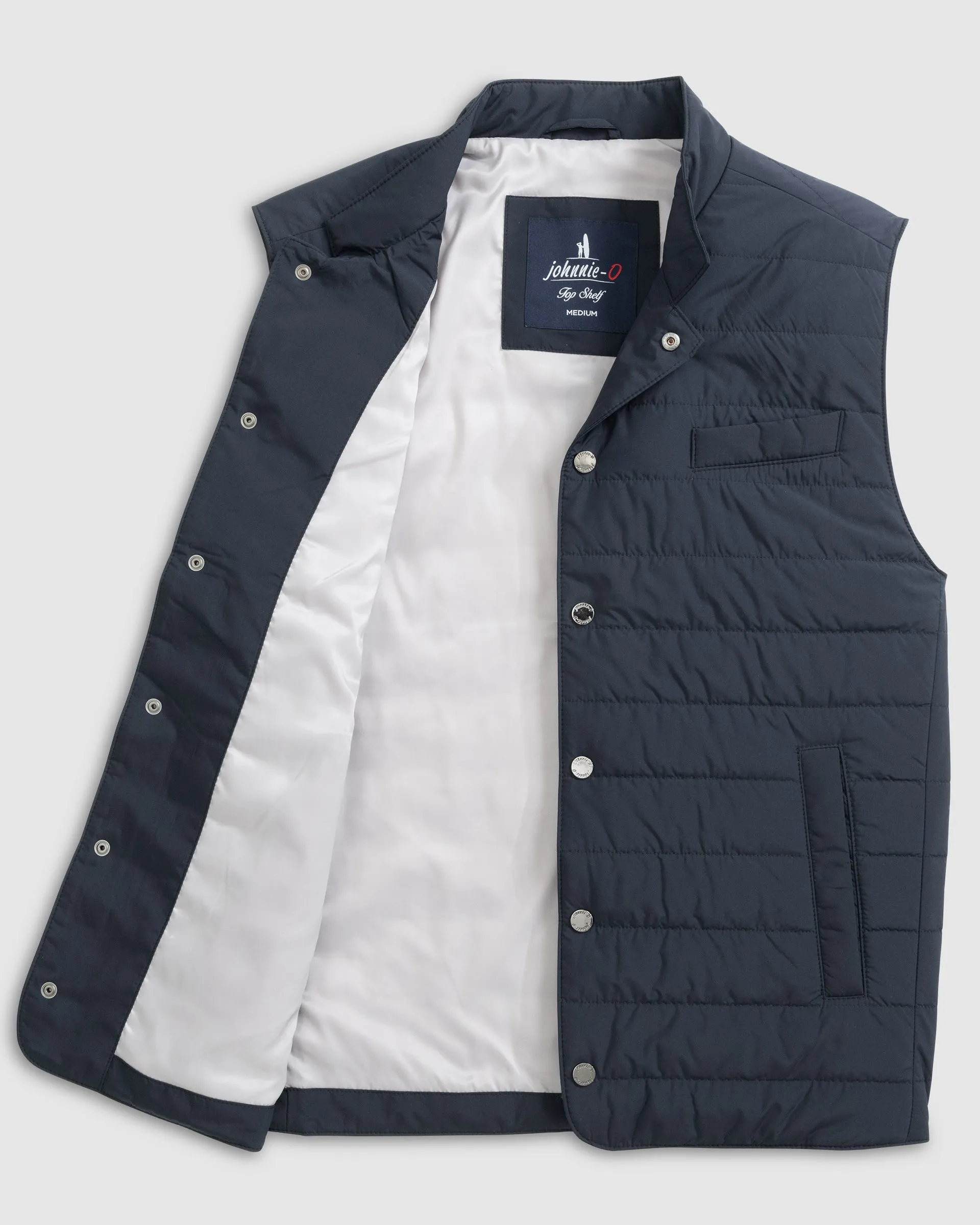 Apo Quilted Button Up Vest - Navy