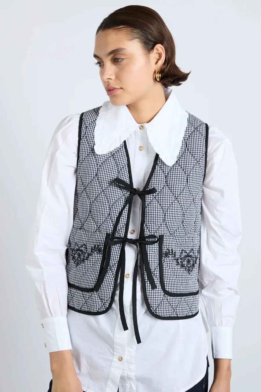 Arte Gilet Black Gingham