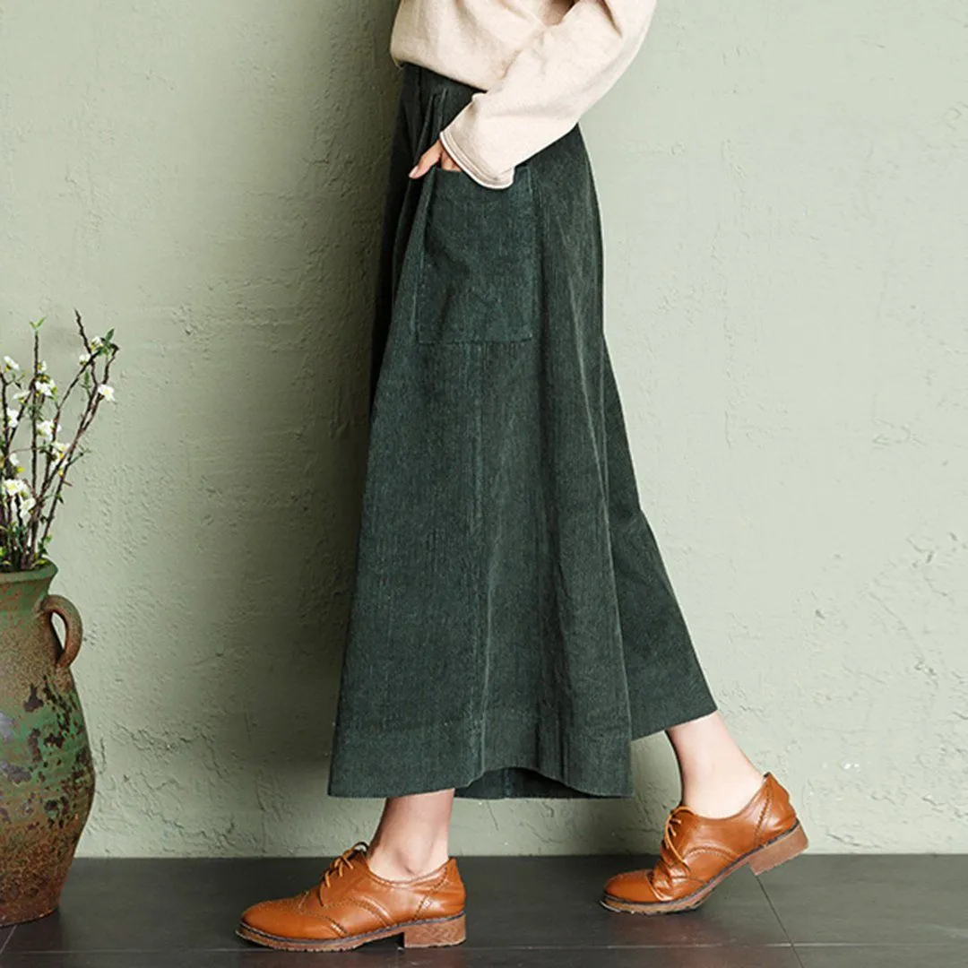 Babakud Autumn Winter Loose Corduroy Wide Leg Pants