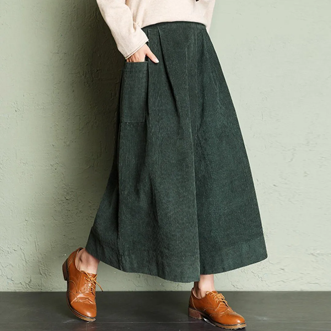 Babakud Autumn Winter Loose Corduroy Wide Leg Pants