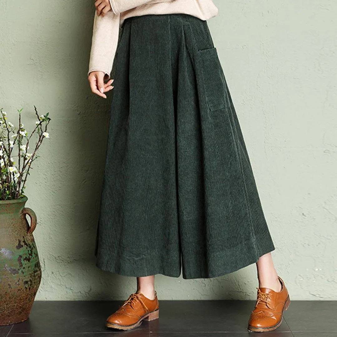 Babakud Autumn Winter Loose Corduroy Wide Leg Pants