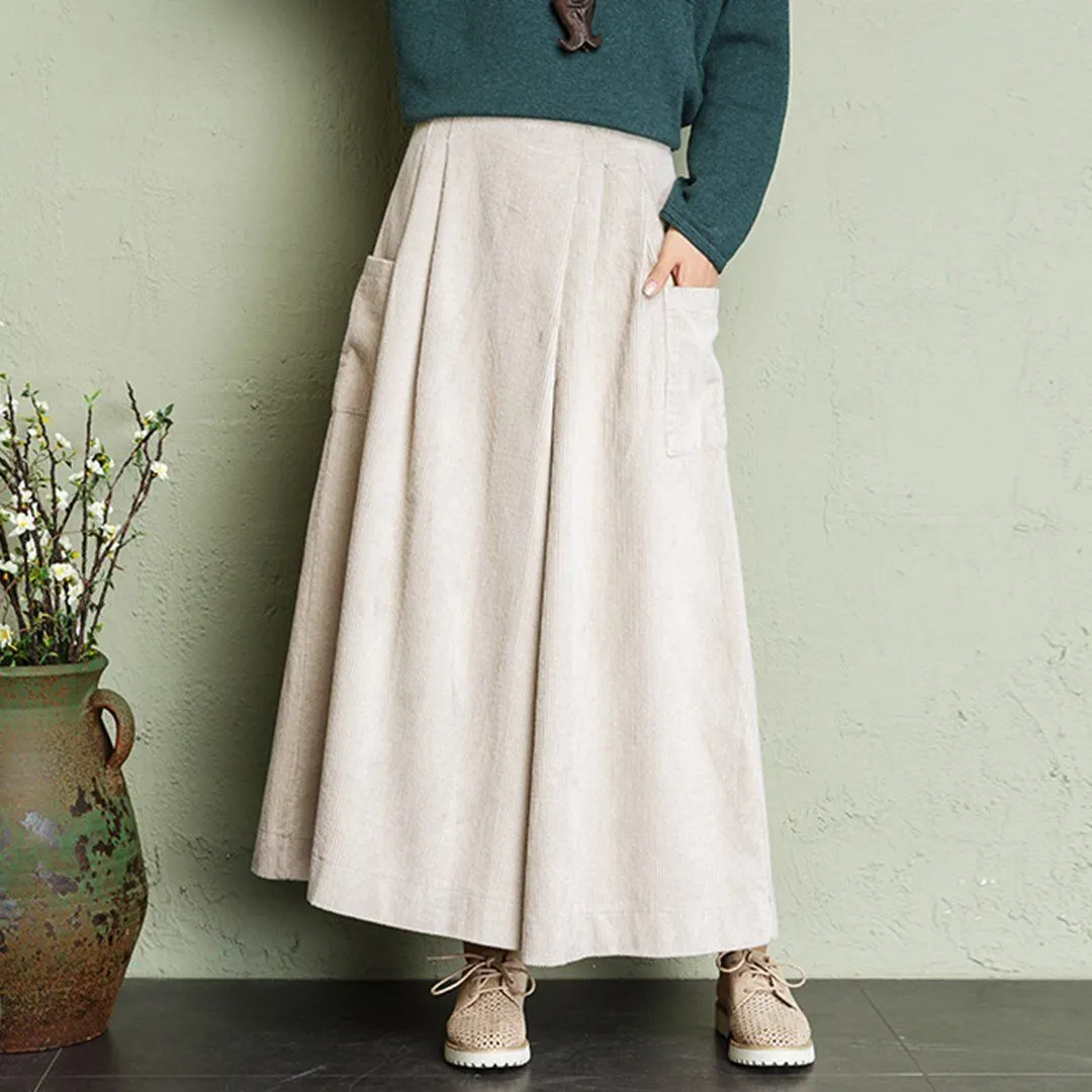 Babakud Autumn Winter Loose Corduroy Wide Leg Pants