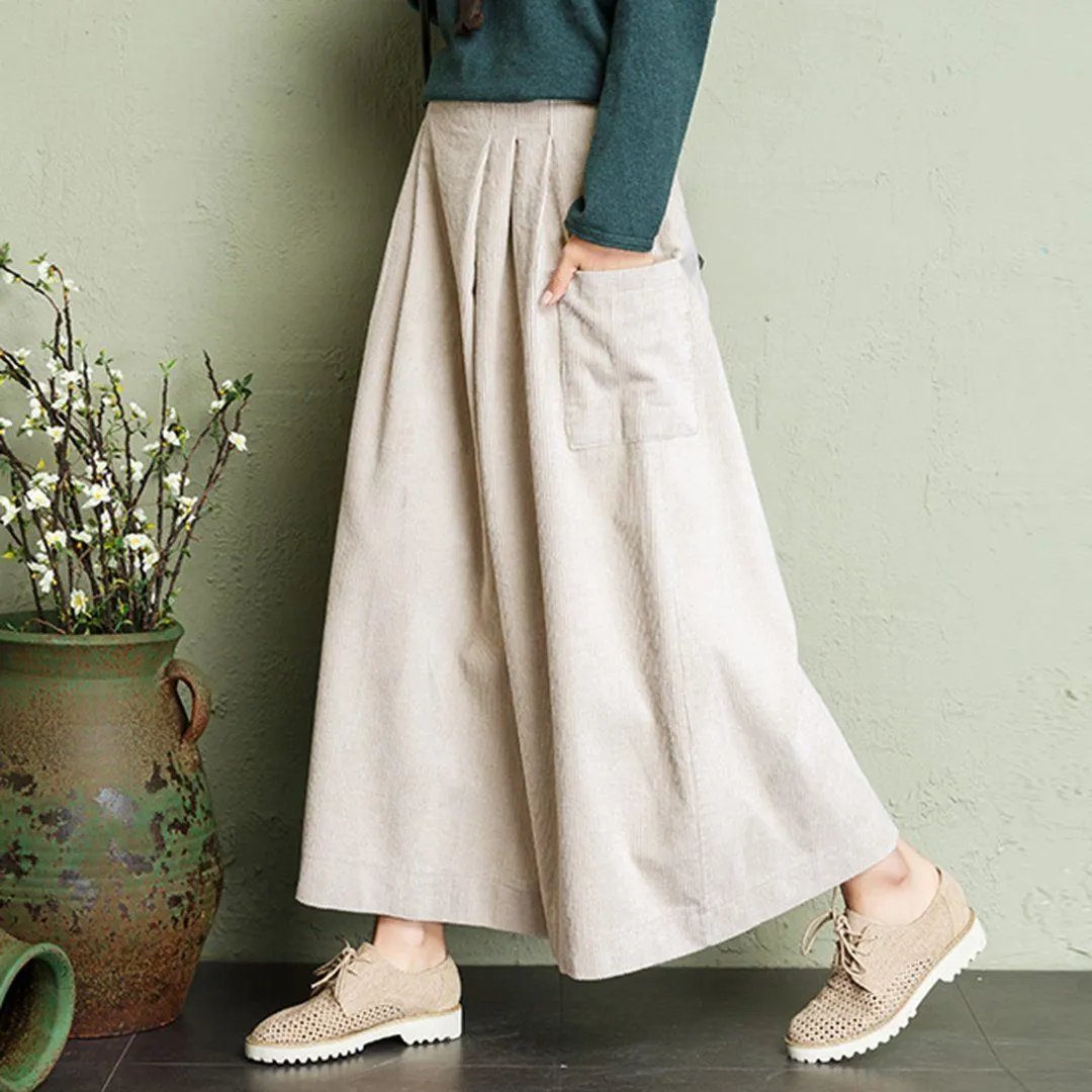 Babakud Autumn Winter Loose Corduroy Wide Leg Pants