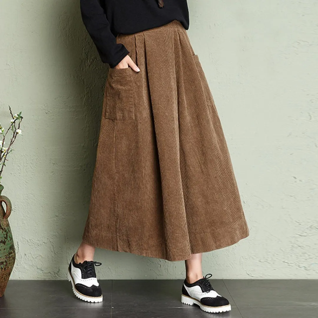 Babakud Autumn Winter Loose Corduroy Wide Leg Pants