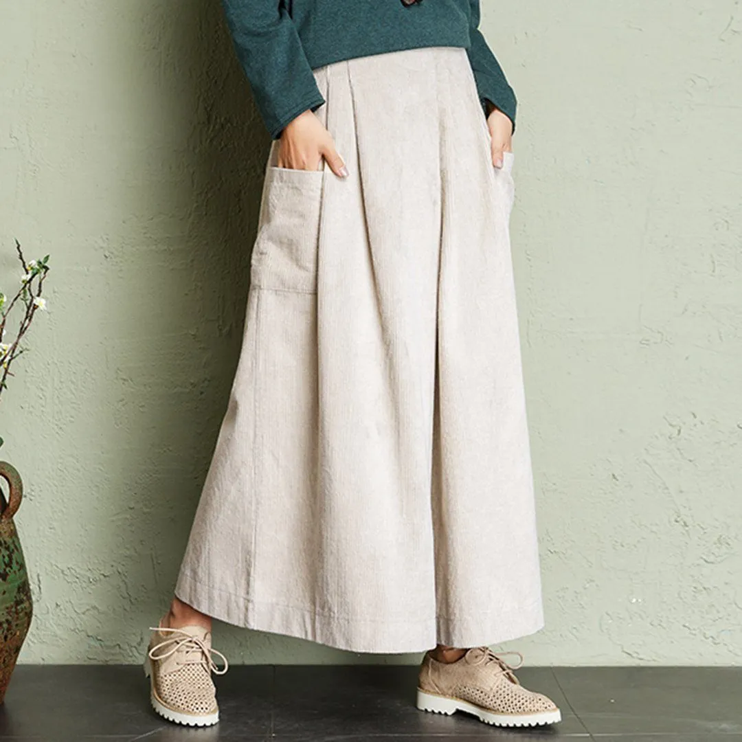 Babakud Autumn Winter Loose Corduroy Wide Leg Pants