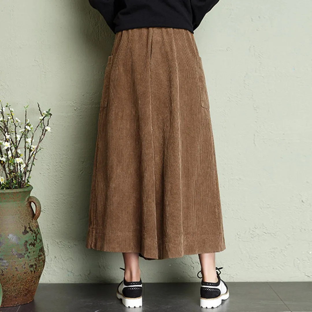 Babakud Autumn Winter Loose Corduroy Wide Leg Pants