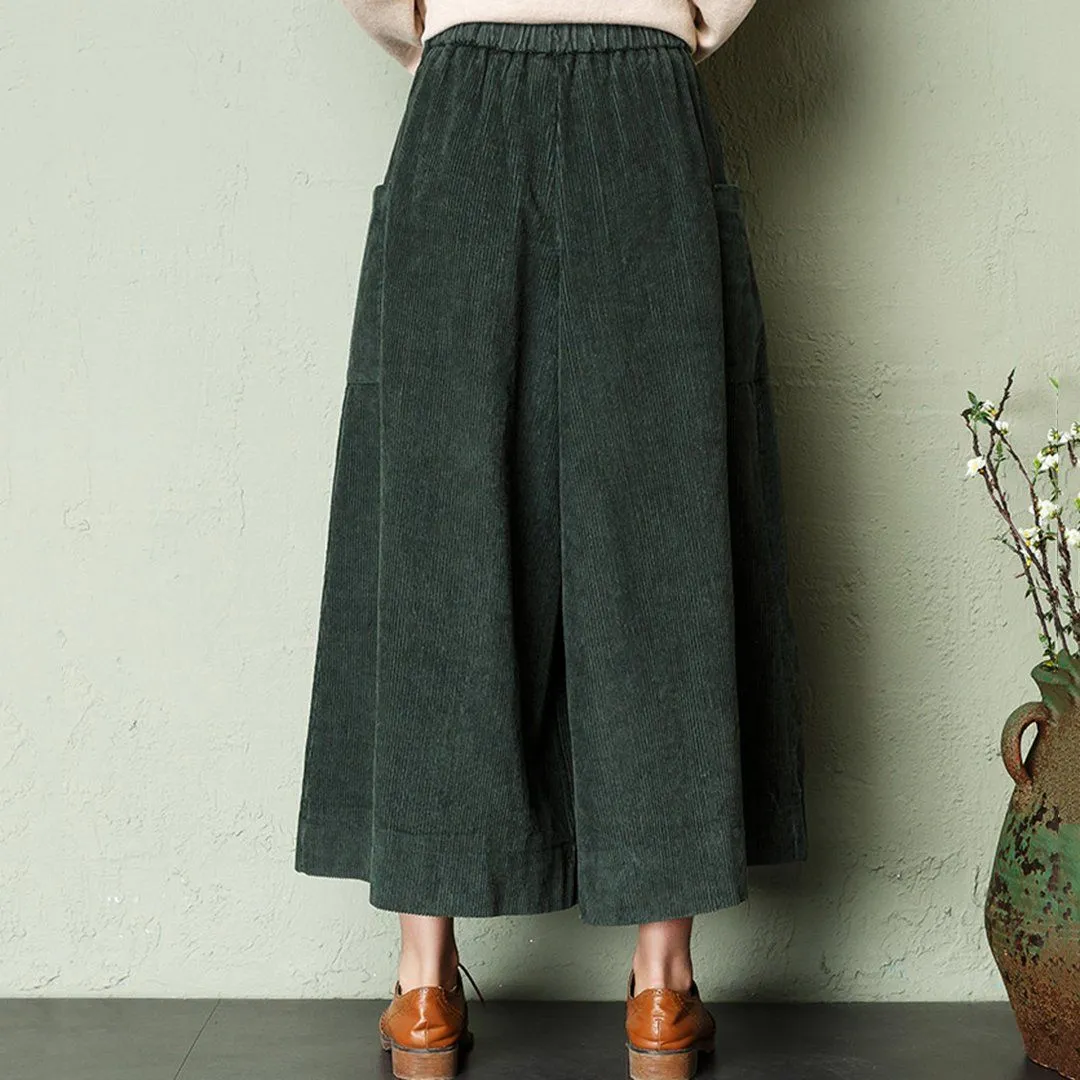 Babakud Autumn Winter Loose Corduroy Wide Leg Pants