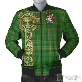 Barran Irish Clan Tartan Bomber Jacket with Coat of Arms Celtic Tree of Life Style