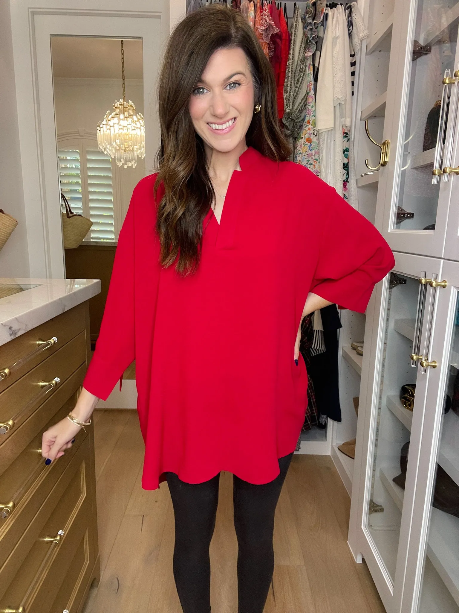 *BELLES & DOORBUSTER* Good Tidings Tunic in Red *FINAL SALE*