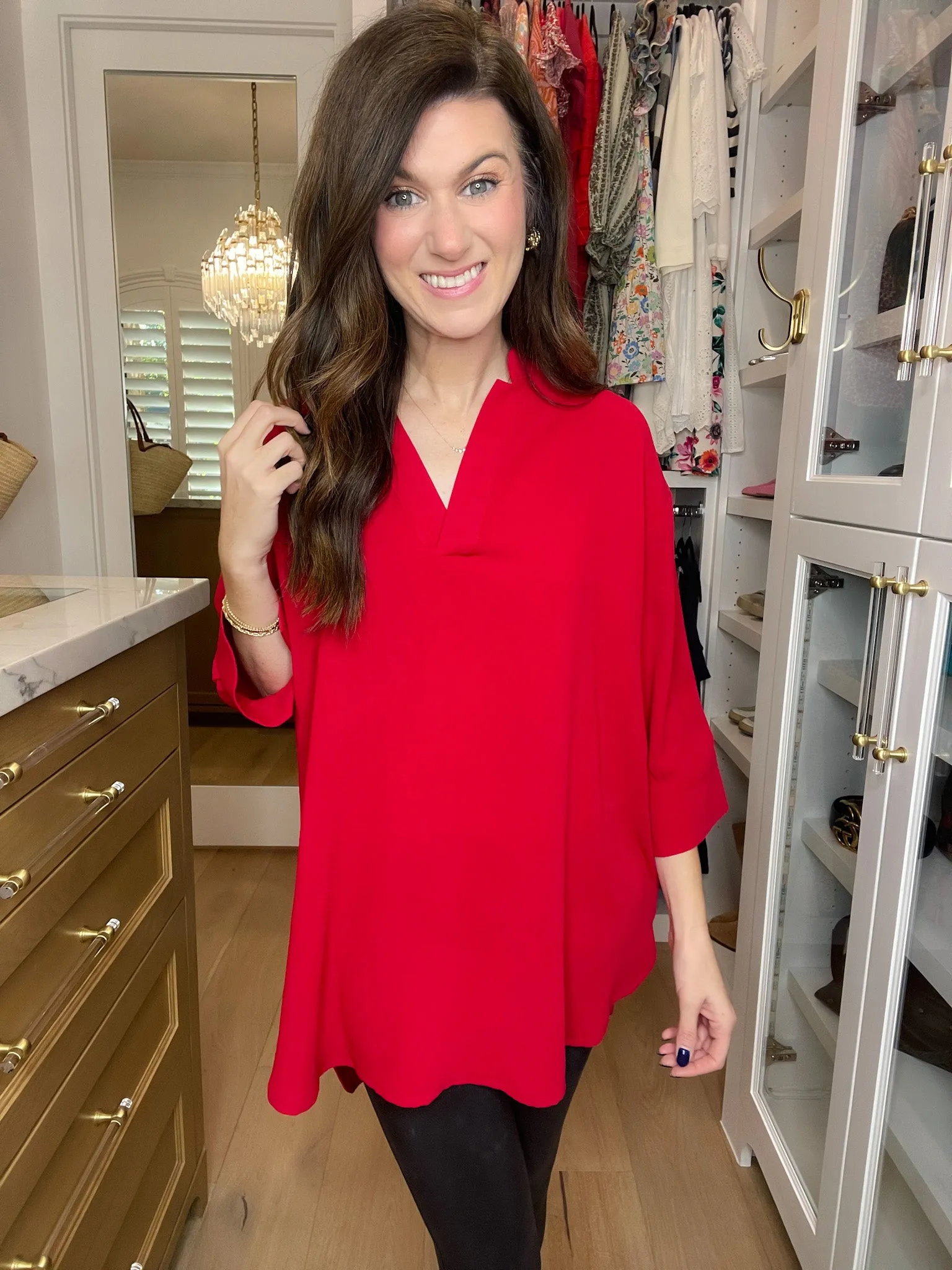 *BELLES & DOORBUSTER* Good Tidings Tunic in Red *FINAL SALE*