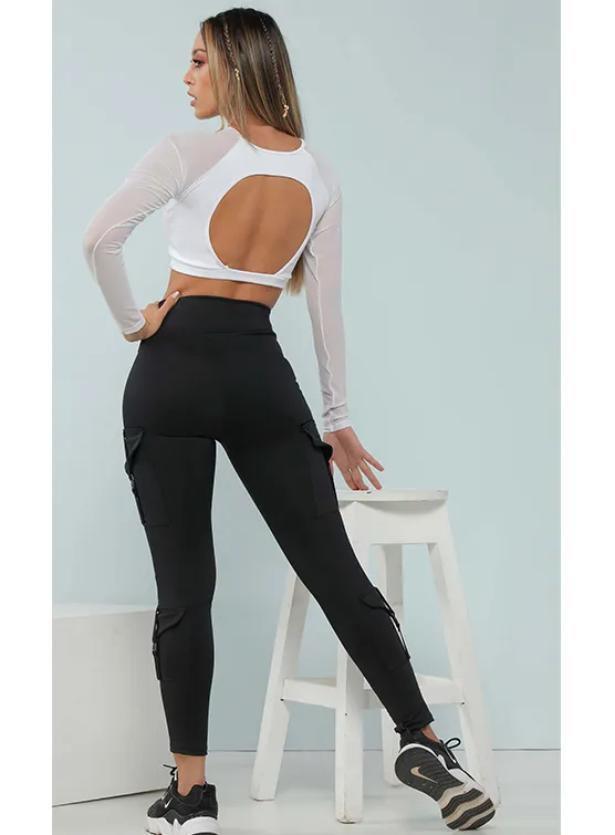 BJX High Waist solid Leggings with pockets