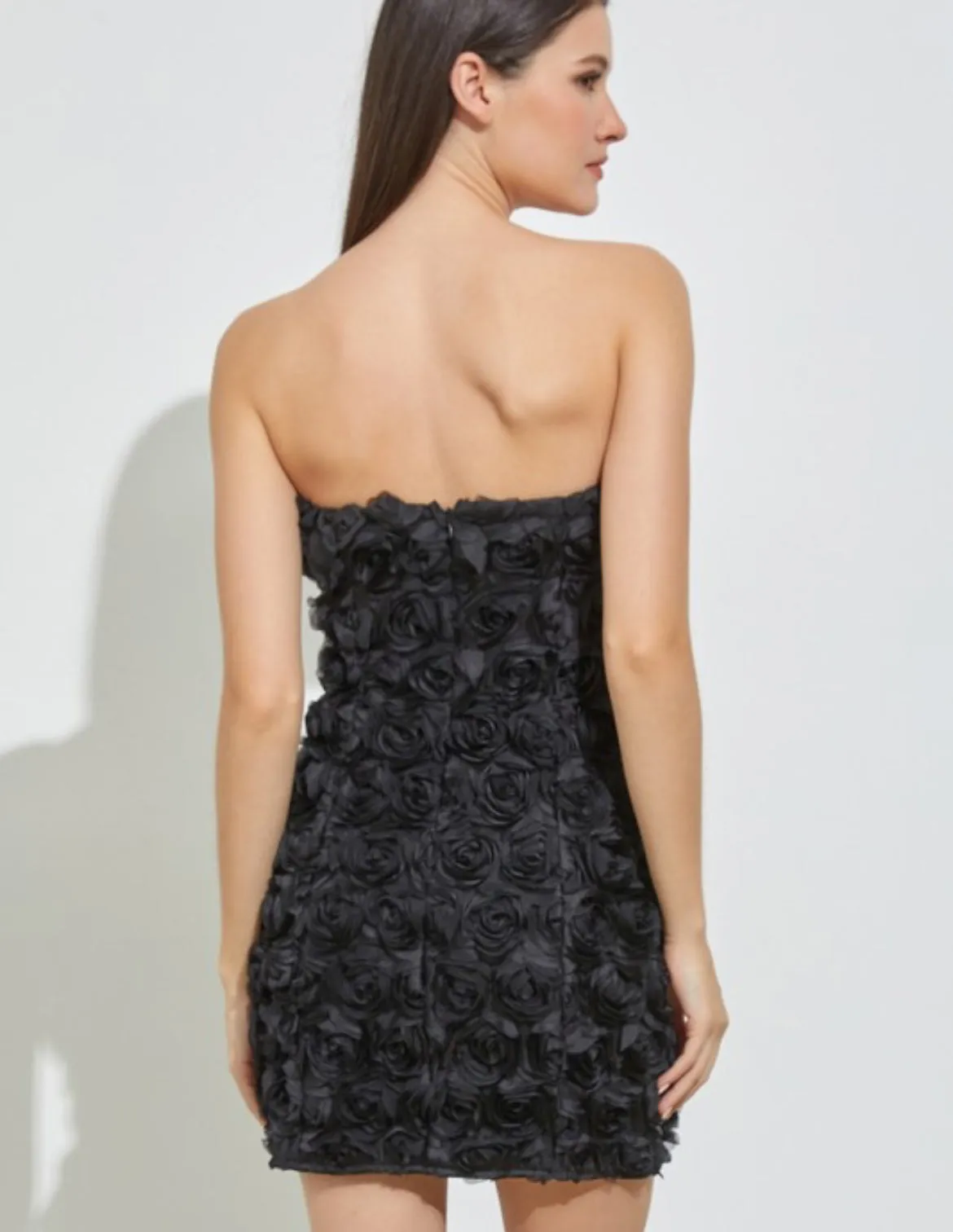 Black rose tube dress