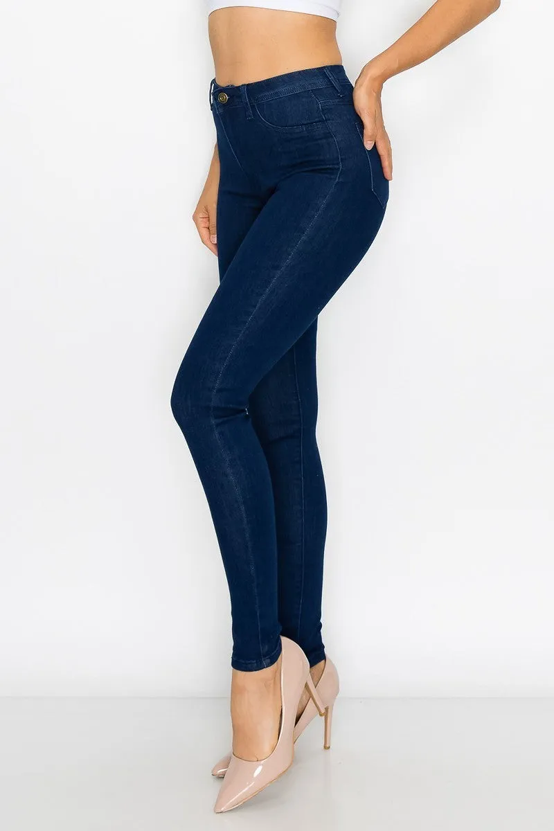 Blue  Denim High-Waist Skinny Jeans