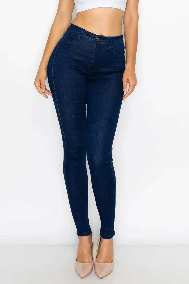 Blue  Denim High-Waist Skinny Jeans