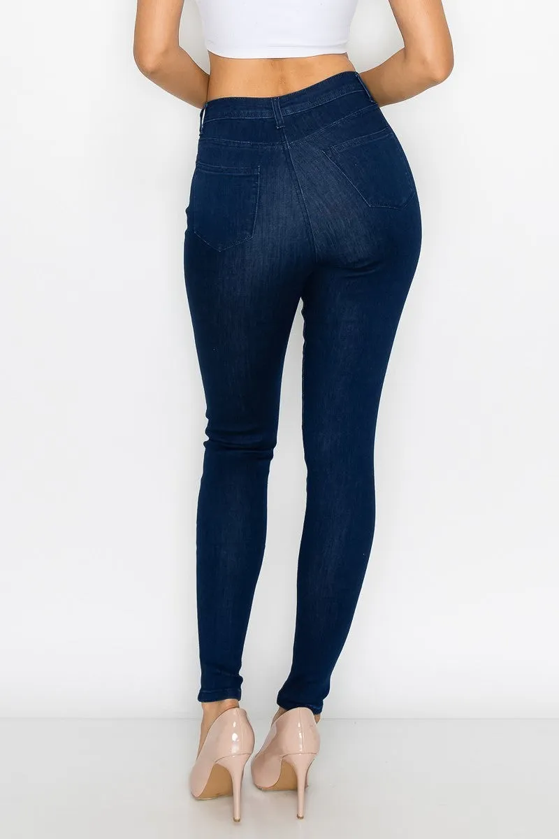 Blue  Denim High-Waist Skinny Jeans