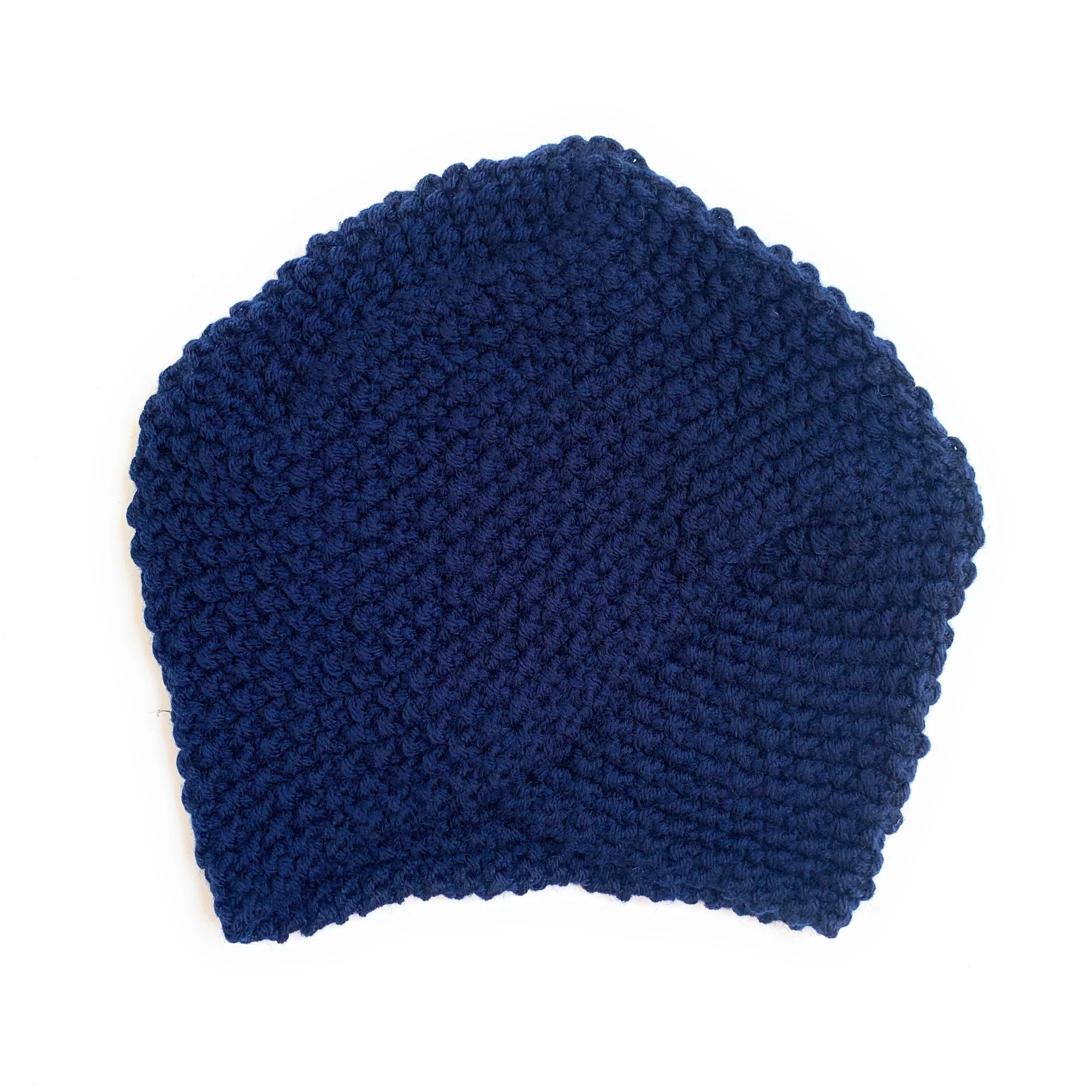 Blue Knit Turban Hat