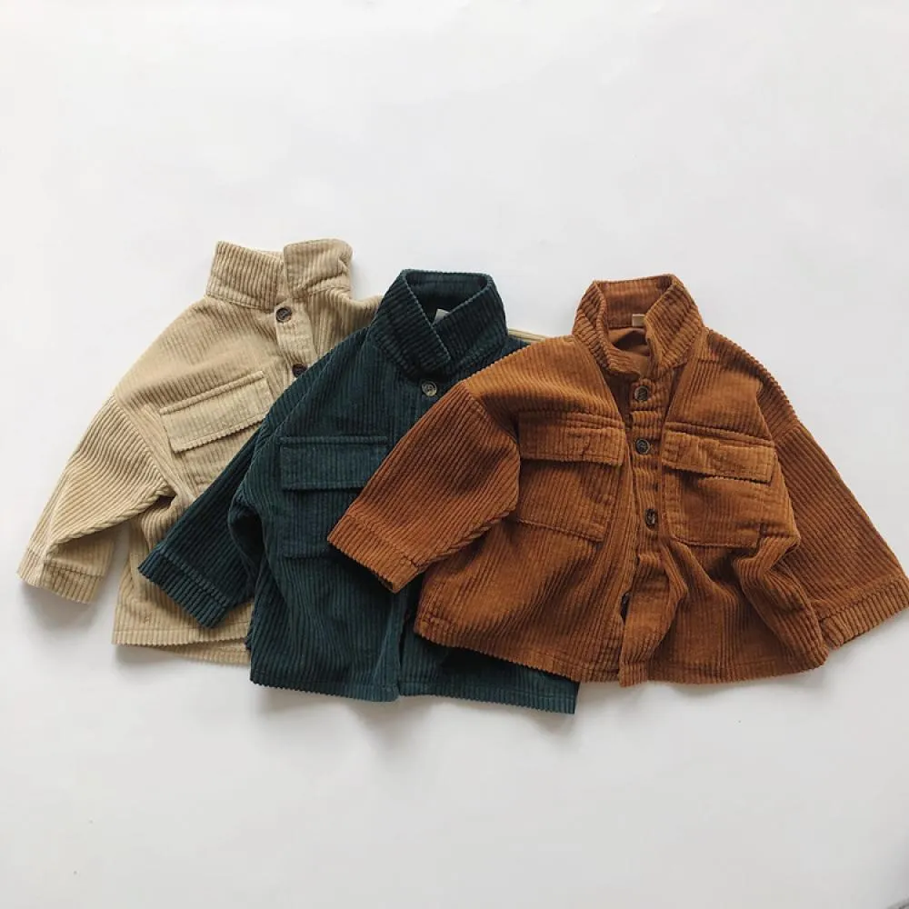 Boys Autumn Solid Corduroy Jacket  Wholesale Clothing Baby