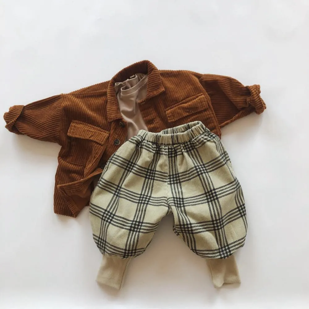 Boys Autumn Solid Corduroy Jacket  Wholesale Clothing Baby