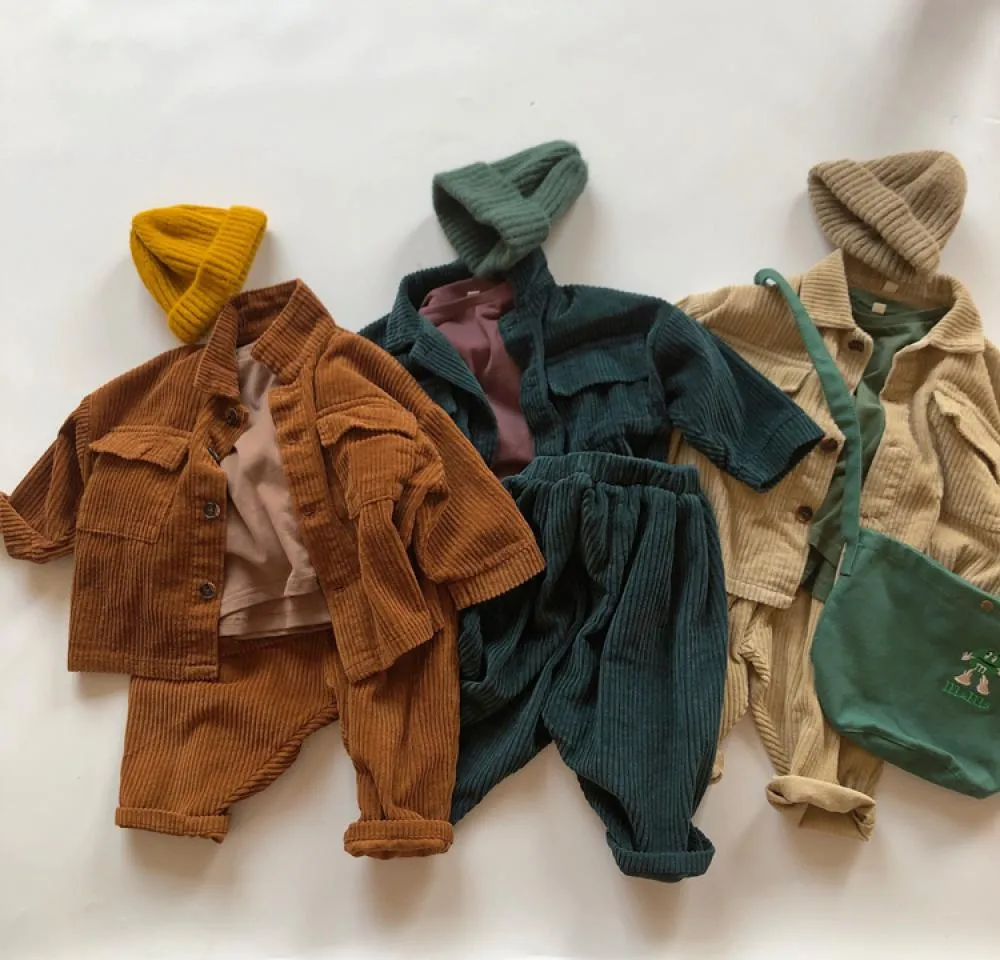 Boys Autumn Solid Corduroy Jacket  Wholesale Clothing Baby