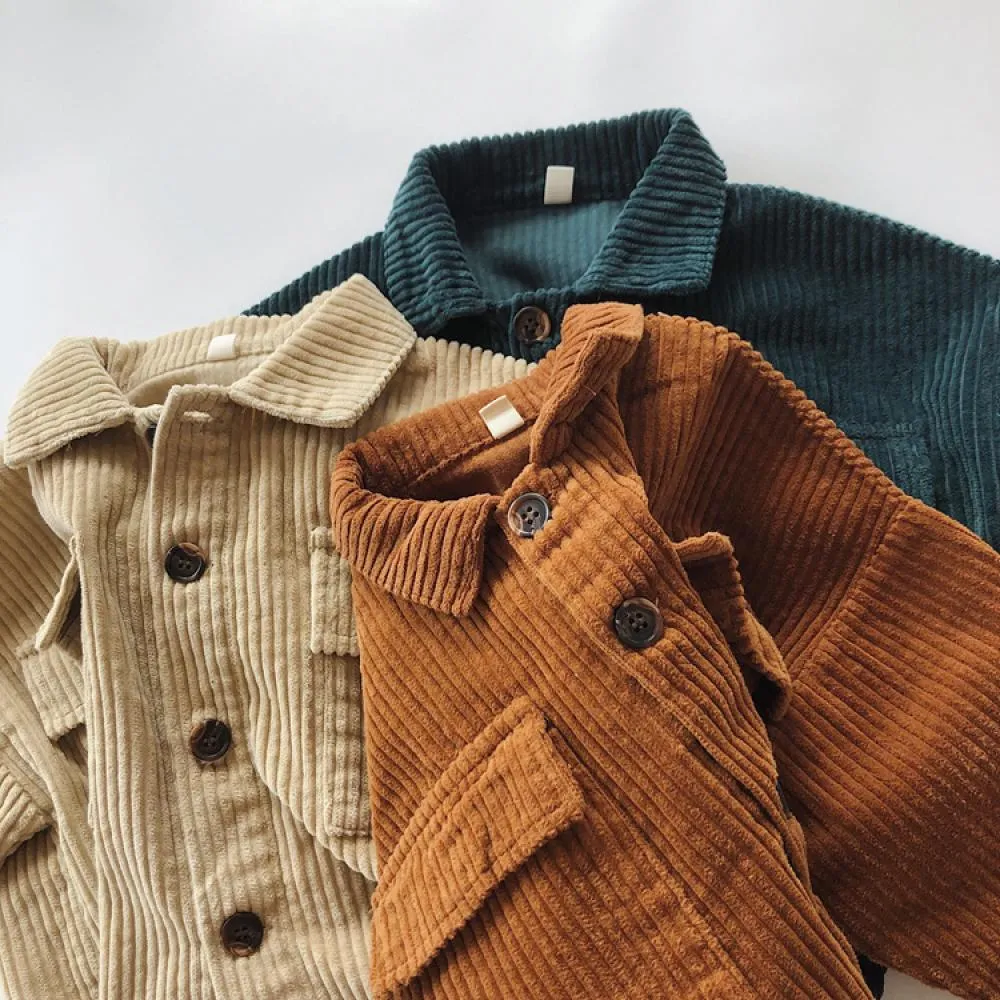 Boys Autumn Solid Corduroy Jacket  Wholesale Clothing Baby