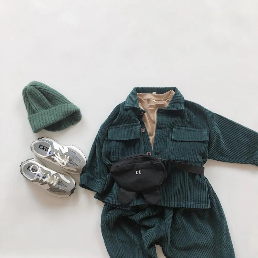 Boys Autumn Solid Corduroy Jacket  Wholesale Clothing Baby