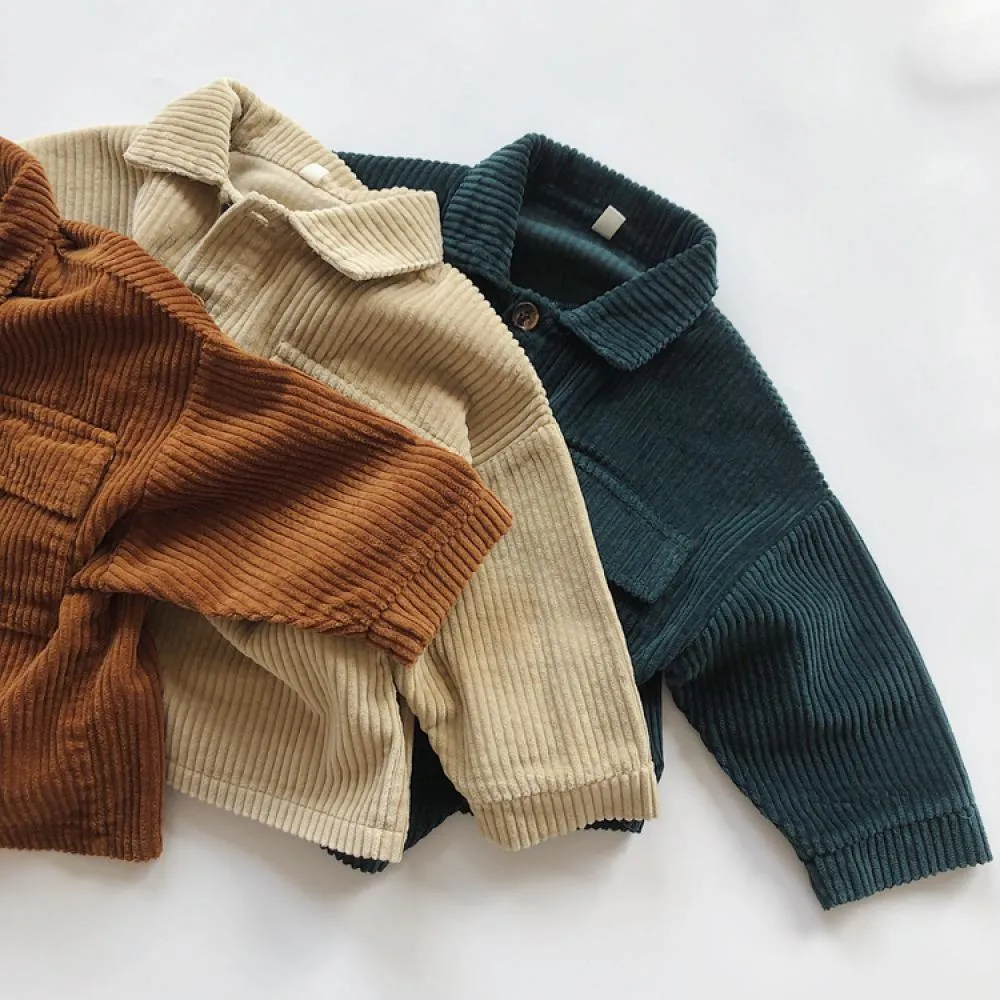 Boys Autumn Solid Corduroy Jacket  Wholesale Clothing Baby