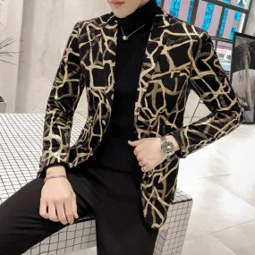 Branches Printed Korean Slim Fit Blazer