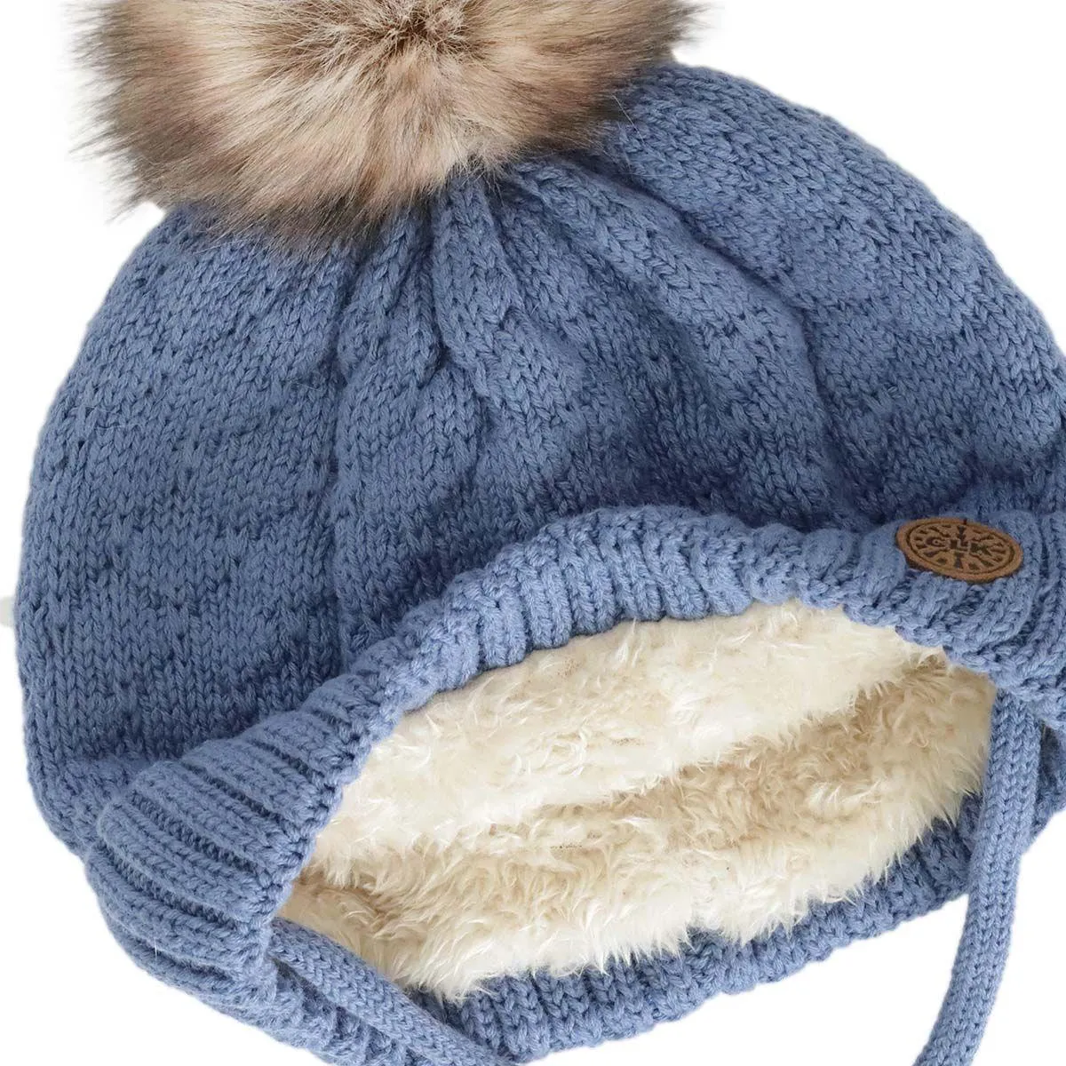 CaliKids® Cotton Knit Hat Pompom