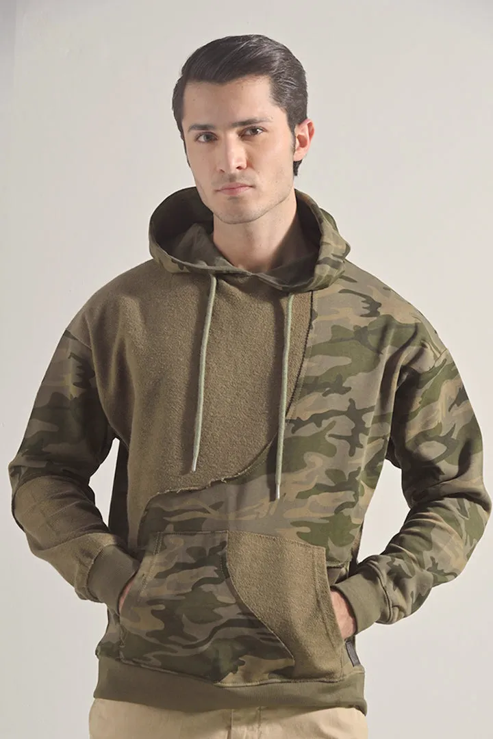 Camouflage Pullover Hoodie - Green