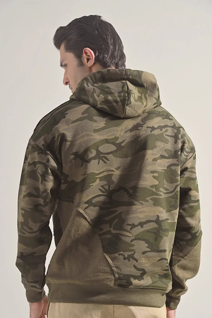 Camouflage Pullover Hoodie - Green