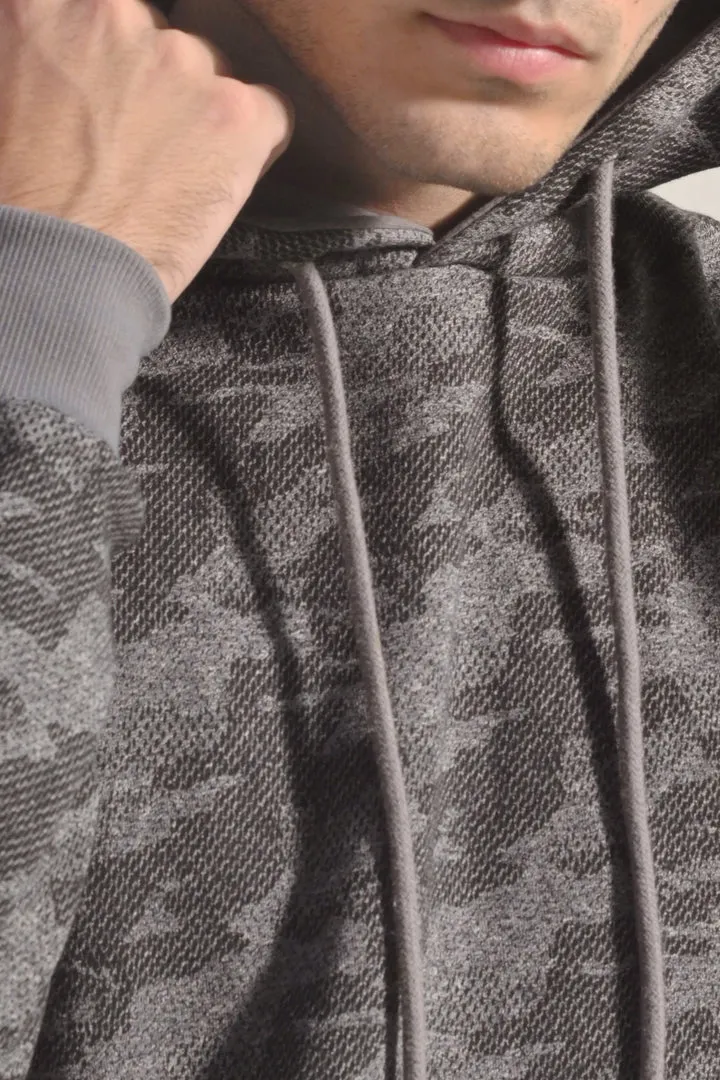 Camouflage Pullover Hoodie - Grey