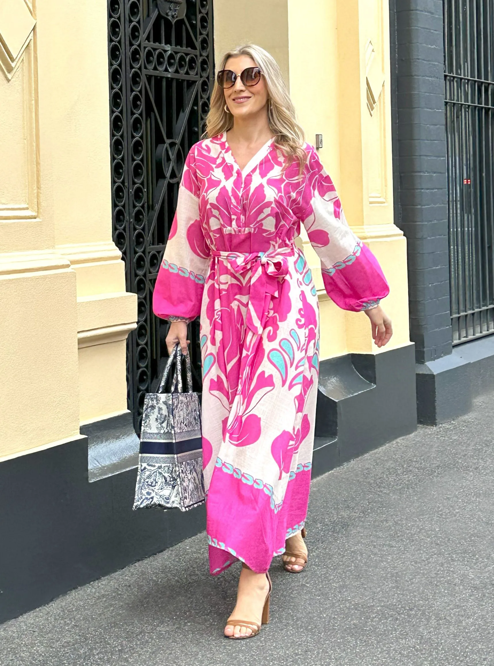 Capri Dress - Pink Print