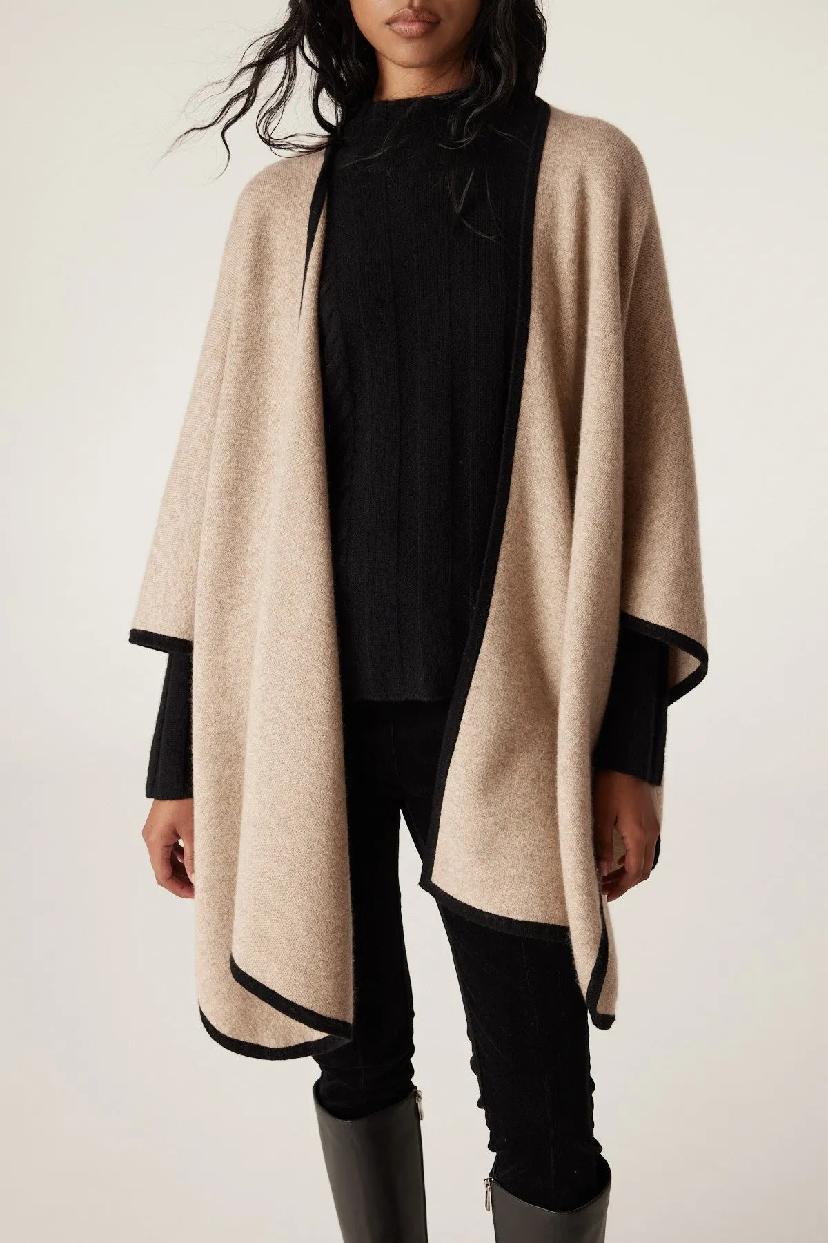 Cashwool Cape - Stone