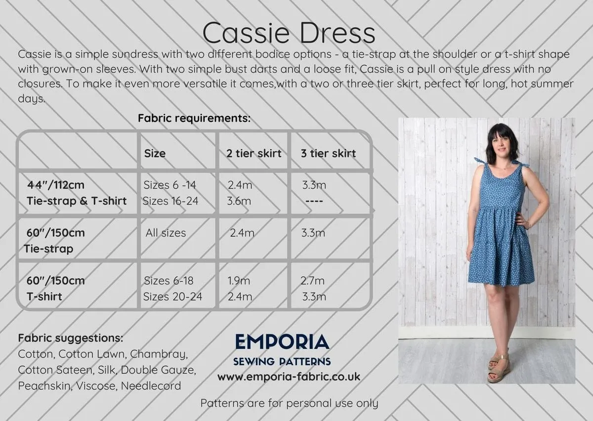 Cassie Dress Sewing Pattern, Emporia Patterns